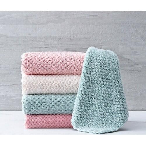 Kitchen Super Cleaning discloth Coral velvet oli-free Easy Wash Practical Soft Dish Towels household cleaning products