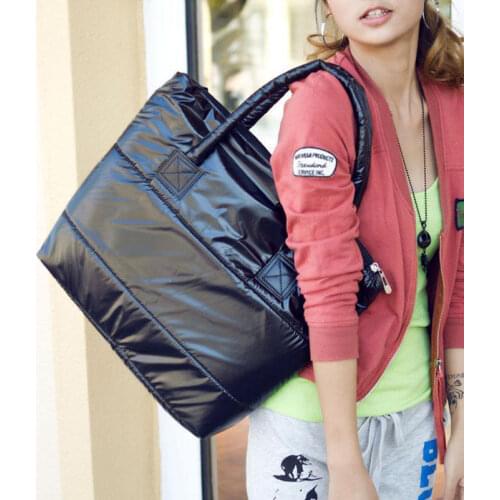 Fashion Women Single Shoulder Bag Tote Space Pad Cotton Feather Down Handbag C66