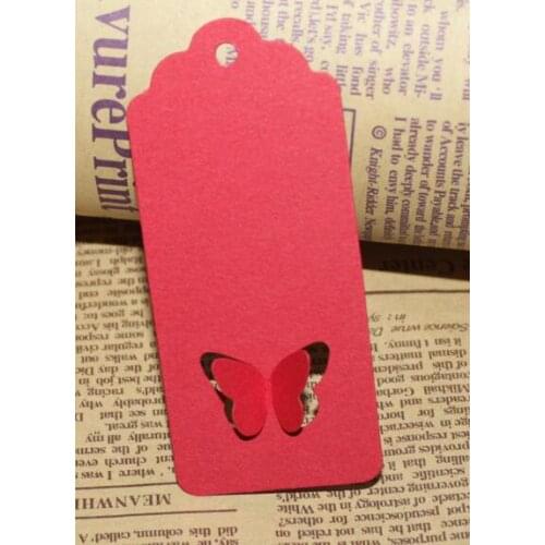 New 40*90mm Hollow butterfly Scalloped Kraft Paper Card / Blank Tag / Wedding Favour Gift Tag Price Label