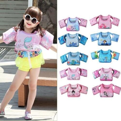 New Kids Life Vest Floating Girls Jacket Boy Swimsuit Sunscreen Floating Power Swimming Baby Safety Vest Water Bathing Suits