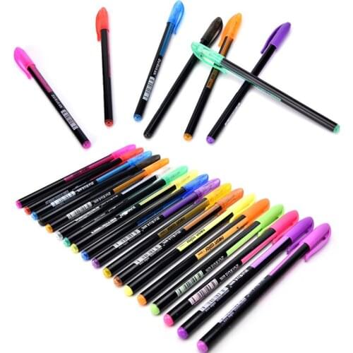 New 48 Colors Gel Pen Refills Glitter Metallic Watercolor Fluorescent Ink Pen Replacement Signature Rods School Office Supplies