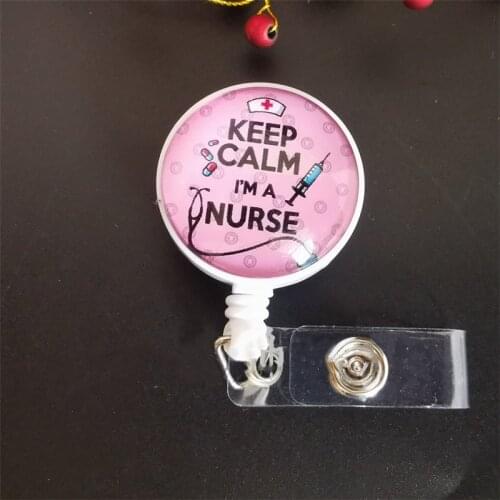 New Retractable Nurse Badge Reel Clip Cartoon Cute Love Heart Stethoscope Medicine Doctor Students IC ID Card Badge Holder