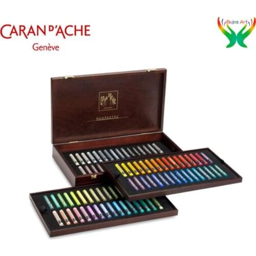 Caran d'Ache 96 color Oil stick neopastel series painting brush graffiti crayonExquisite wooden box suit student art supplies
