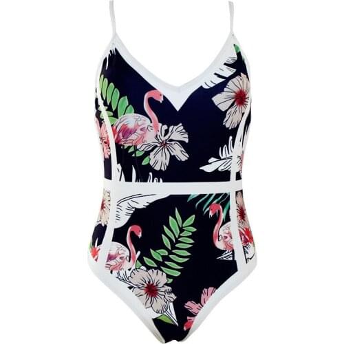 Kophia Sexy Floral Print Swimsuit 2018 Tropic Bikini Swimwear Women Vintage Biquini Bathing Suit Flamingo Print Women Swimwear