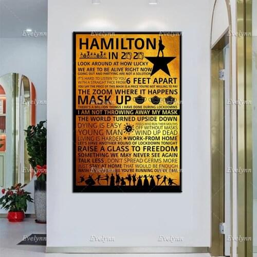 Hamilton In 2020 Poster,Hamilton Musical Art Print,The Room Where It Happens Canvas, Bedroom Wall Decor,Social Distancing Gift