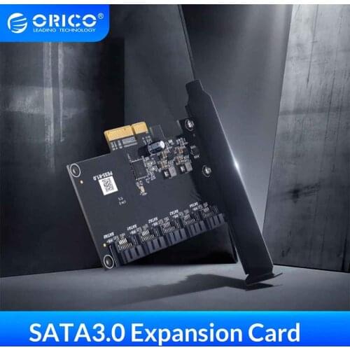 ORICO PCI-E to 5-Port SATA3.0 Expansion Card PCI-E X4 X8 X16 Slot Support 6Gbps Transmission PCI-E to SATA Adapter HUB