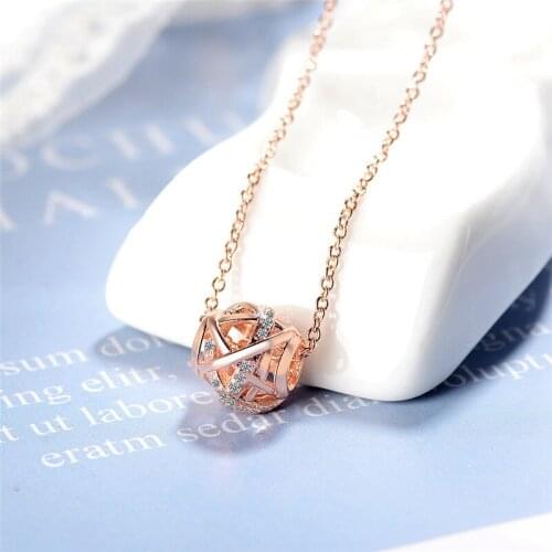 Popular Necklace Silver Color Lucky Ball Pendant Jewellery Womens Girls Xmas Party Gift Chain