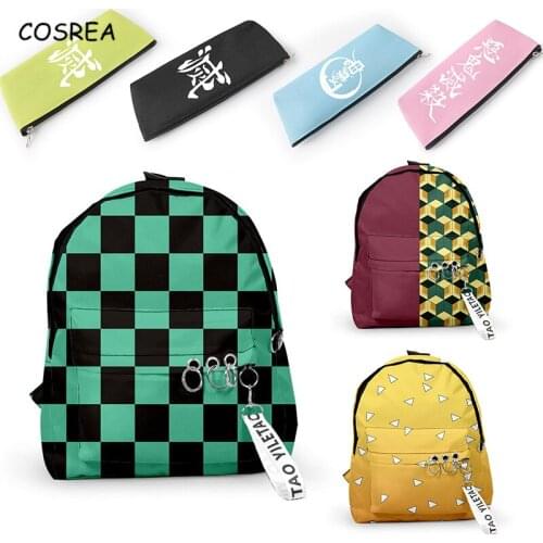 Cosrea Demon Slayer Cosplay Backpack Tomioka Giyuu Bag Kamado Tanjirou School Bags Mochila Feminina Kamado Nezuko Knapsack Gifts