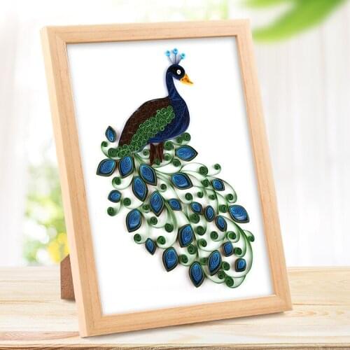 DIY colored paper craft art home decor Japanese origami peacock gift decoupage party supplies Quilling paper materials tools K