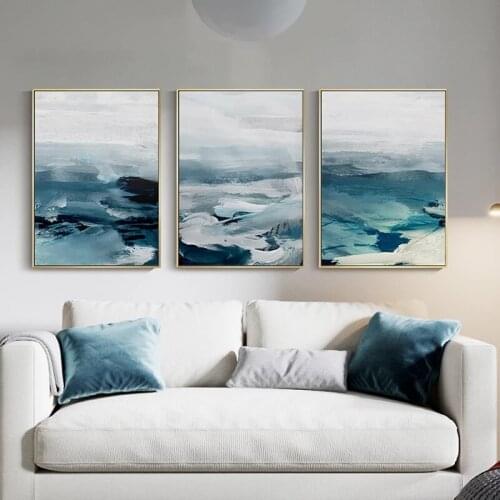 Modern Canvas Painting Wall Art Picture Print For Living Room Decorative Blue Sea Abstract Bedroom Home Decor Painting Poster