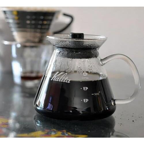 Kalita Wave Glass Server G 300ml Glass Coffee Pot Server 2 Cups Used with 101 Drippers Wave Dripper 155 Heat-resistant Glass