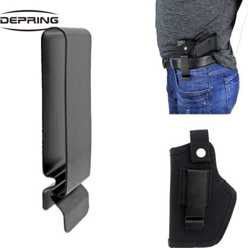 Heavy Duty Spring Belt Holster Metal Clip Gun Holster Iron Buckle Hung on Pants or Pistol for Outdoor Hunting Camping Dropship