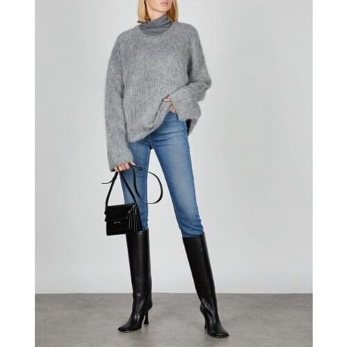 Womens Long Sleeve Plush Sweater O Neck Ladies Loose Pullovers Warm Alpaca Wool Knitwear Females Tops 2021 Spring Autumn