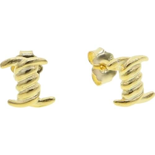 High quality 925 sterling silver minimal delicate small stud high quality mini minimalist cute horn wrap earring for girl women