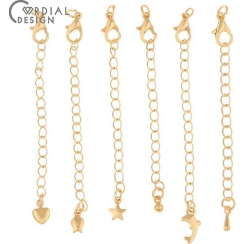 Cordial Design 10Pcs Jewelry Accessories/Tail Chain/Hand Made/Genuine Gold Plating/Jewelry Findings & Components/Extension Chain