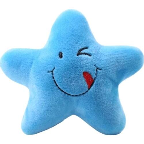 11cm Blue Plush Vocal Toy Cartoon Cartoon Five-pointed Star Doll