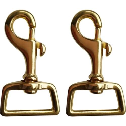 2 Pieces Solid Brass Square Swivel Trigger Clip Snap Hook Key Chain Swivel Bolt Snap Hooks Lobster Clasp