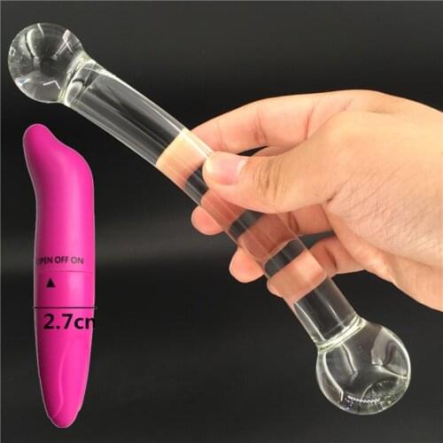 2 Pcs/Lot Vibrator And Lovely two-dot crystal dildo penis Anal Sex toy Adult products for women men female male masturbation
