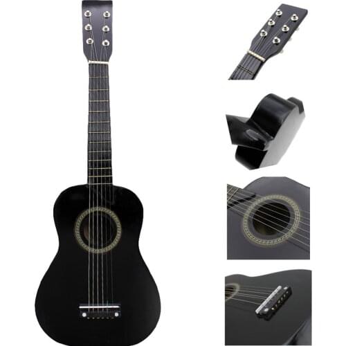 23 Inch Folk Acoustic Guitar Music Instrument Mini Guitar For Beginner Children Music Lover Guitar(Black/Red)