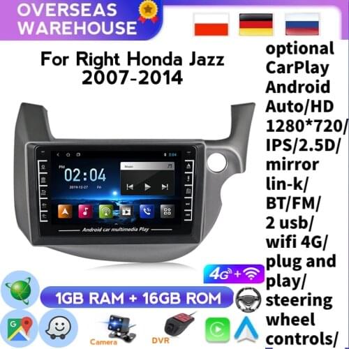 Auto Radio For Honda FIT JAZZ 2007 2008 2009 2010 2011 2012 2013 Android No DVD Multimedia Player GPS Navigator WIFI Module Auto