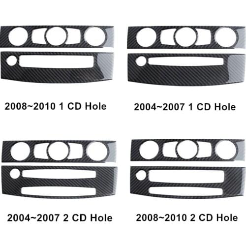 Car CD Panel Carbon Fiber Sticker Decal Cover Interior Accessories For BMW 5 Series E60 2004-2010