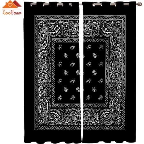 Bandana Pattern Window Curtains Living Room Outdoor Fabric Drapes Curtain Home Decor