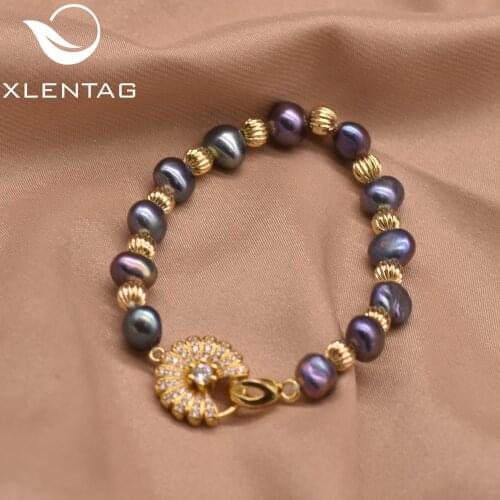 Xlentag Natural Freshwater Pearl Bracelets For Women Elegant Luxury Bracelet Birthday Banquet Gifts Handmade Girl Jewelry GB0949