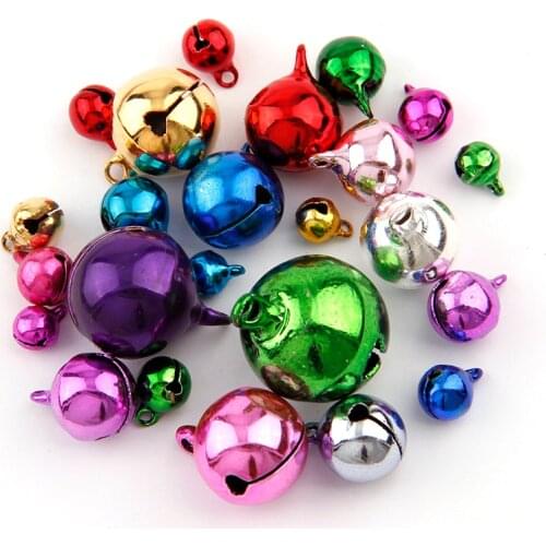 Hot Sale 30PC Colorful Copper Loose Beads Small Jingle Bells Christmas Decoration Pendants DIY Crafts Handmade Accessories