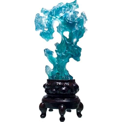 Colored Glaze Stone Artificial Hill Mountain Model Figurine Craft Luxury Glass Fairy Home LivingRoom Decoration Crystal Ornament