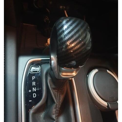 For Hyundai Santa Fe 2019 2020 Carbon Fiber Car Gear Shift Knob Head Cover Trim Interior Accessories Car Sticker Styling