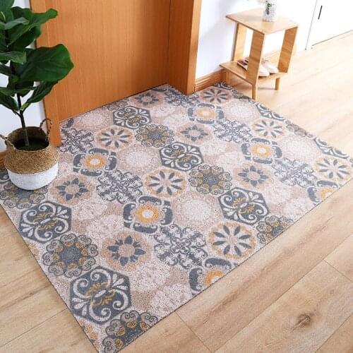 Hexagon Pattern Home Doormat Kitchen Mat Bath Mat Living Room Mat PVC Anti-slip Mat Custom Dust Removal Entrance Door Mat Carpet