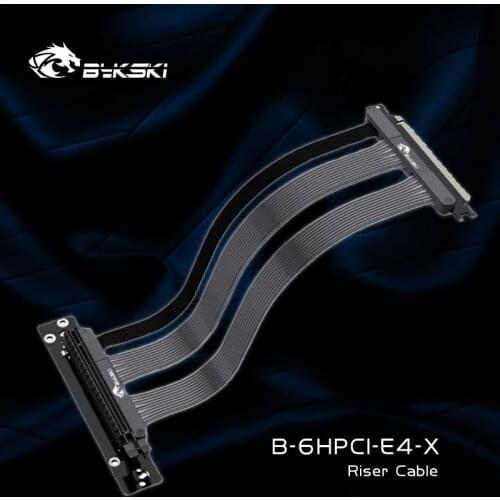 Bykski B-6HPCI-E4-X,Vertical Mounting GPU Extension Cable For Graphics Card,PCIE4.0x16 Full Speed,Video Card PCI Riser Cable