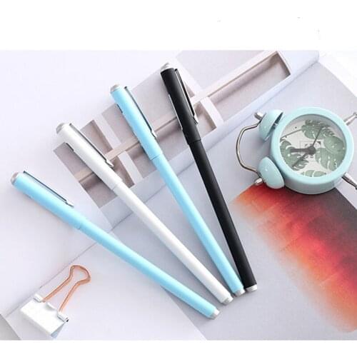 Kawaii Cute 0.5mm Metal Gel Pens Black Refill Creative Kid Pens For School Writing Supplies Office Business Gift Signature Pens
