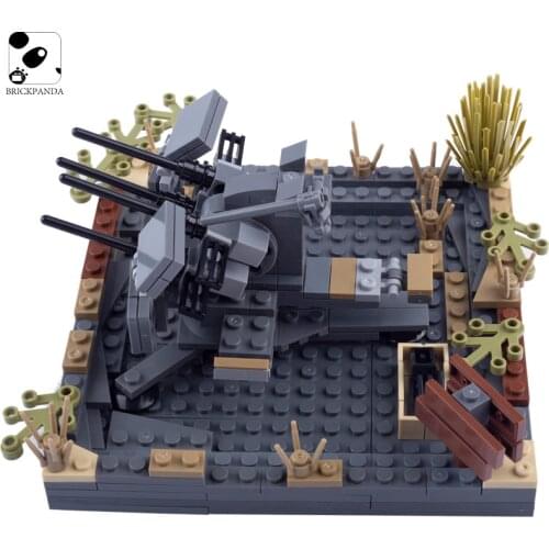 WW2 Military German Soldier Building Blocks Figure Heavy Cannon Weapon Parts Mini Brick Accessories MOC City Army Model Kids Toy