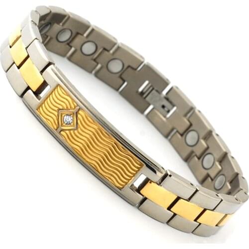 Inox Energy Men Health Care magnet Bio Magnetic Titanium Bracelet For Men High Quality Shiny Crystal
