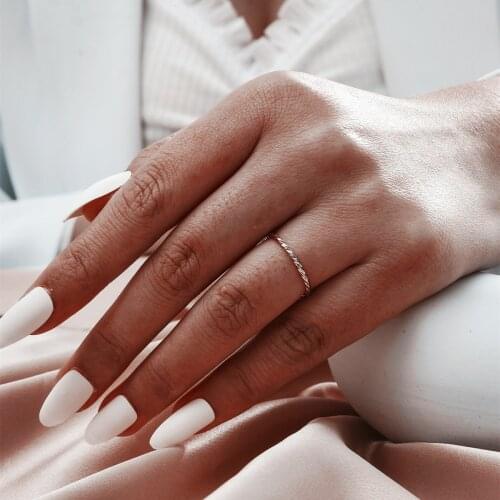 MANGOSKY Simple Fashion Knuckle Rope Twist Ring Wedding Ring For Women Girls