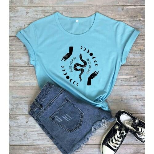 Mystical Snake Witch Hands graphic gothic women unisex pure cotton casual hipster vintage cool style t shirt tees grunge tops