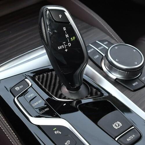 Real Carbon Fiber Gear Shift Panel Sticker Car Interior Accessorie Left Right Drive For BMW 2018 5 Series G38 528Li 530Li 540Li