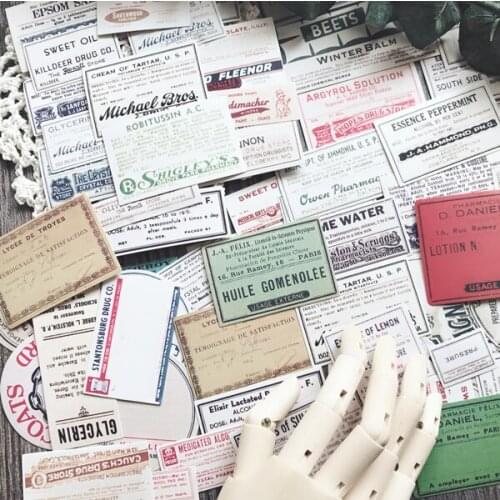 KSCRAFT 70pcs Retro Label Stickers for Scrapbooking Happy Planner/Card Making/Journaling Project