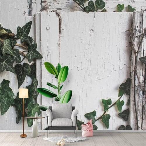 Custom 3D Wallpaper Mural Nordic Simple Tropical Plant Turtle Leaf Background Mural Decoration Wallpaper