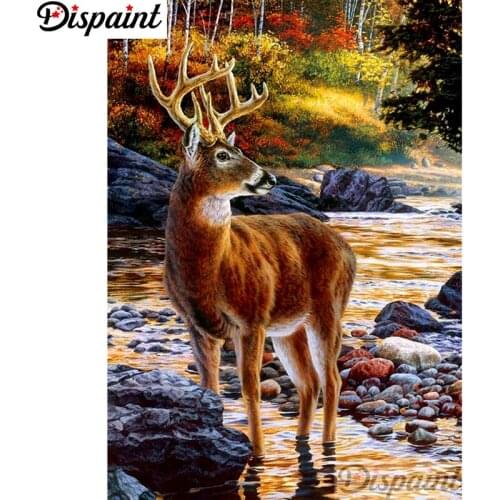 Dispaint Full Square/Round Drill 5D DIY Diamond Painting "Animal deer" Embroidery Cross Stitch 3D Home Decor A12212