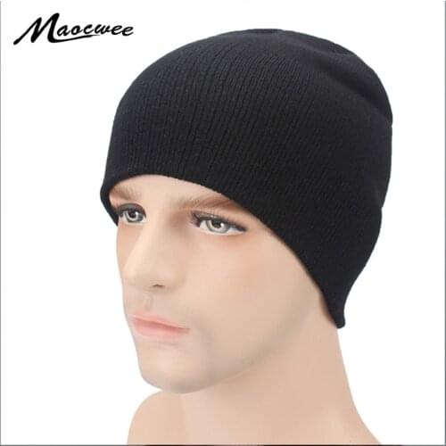 New Fashion Man Woman Knitted Beanies Hats Solid Color Black Green Unisex Warm Hat Short Acrylic Soft Balaclava Beanies Dad Cap