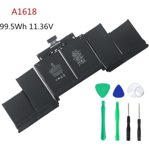 New Laptop Battery for Apple MacBook Pro 15" Retina A1398 2015 Year MJLT2LL/A MJLQ2LL/A A1618 Replacement Bateria 1.36V 99.5Wh