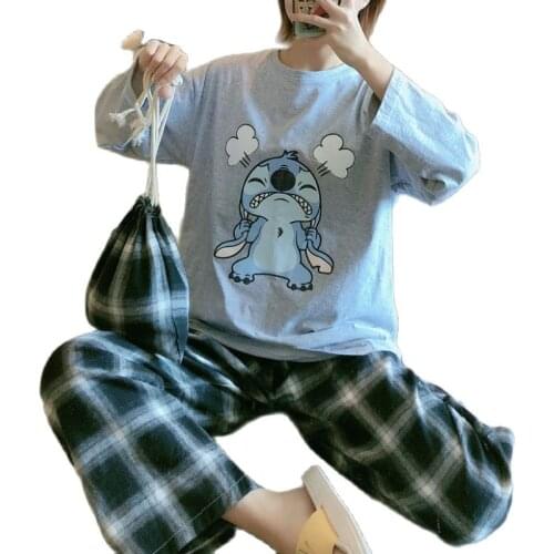 2021 Autumn Stitch Pajama Set Women Sleepwear Lounge Wear Set Soft Female Loungewear Nightwear Ladies Homewear Women Sleep Wear