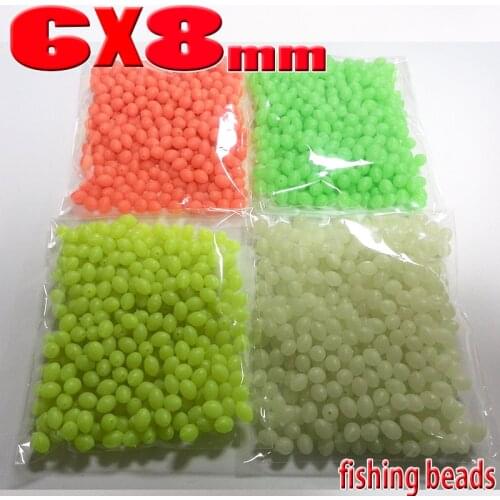 LURE floating float tackles oval soft fishing beads 4 colors size:6mm*8mm quantity:600pcs/lot hole diameter:1.2mm