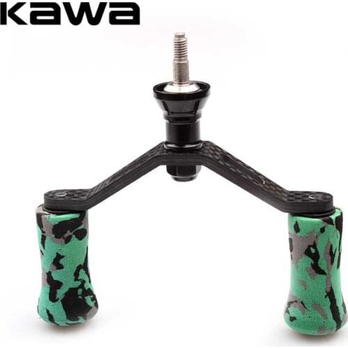 Kawa Fishing Reel Handle Carbon Fiber Double Handles with Eva Knob, Suit for Shimano Reel, Fishing Reel Tackle Accessory
