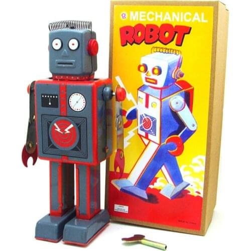 Collectable Antique Clockwork Tin Toys, Wind Up Toys Robots iron Metal Models Home Decor Craft Mechanical robot