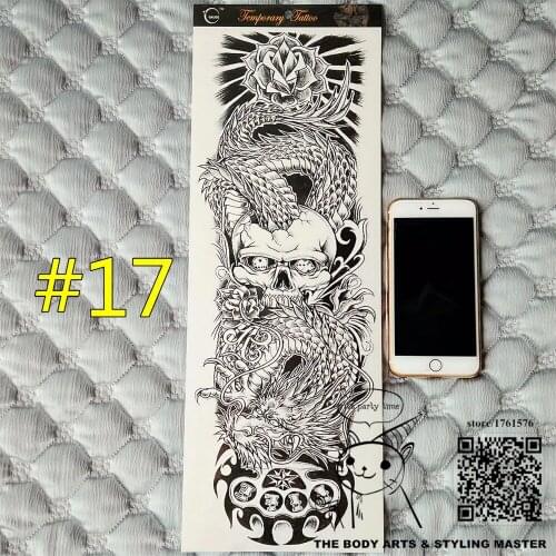 SHNAPIGN "The Dragon Force" Full Sleeve Temporary Body Art,48*17cm Arm Flash Tattoo Stickers,Waterproof Tatto Sex Products Henna