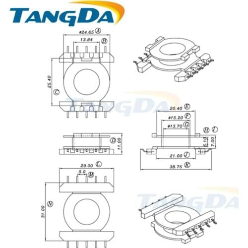 Tangda EQ EQ30 Type 5+5 pin 10P Bobbin magnetic core + skeleton ferrites Power Transformer housing PC40 SMD