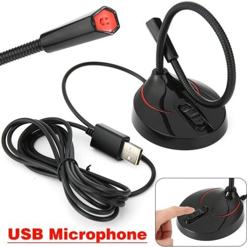 USB Microphone Computer Mini Condenser Desktop Microphone Stand Recording Mic for PC Laptop Studio Office Speech Speakers